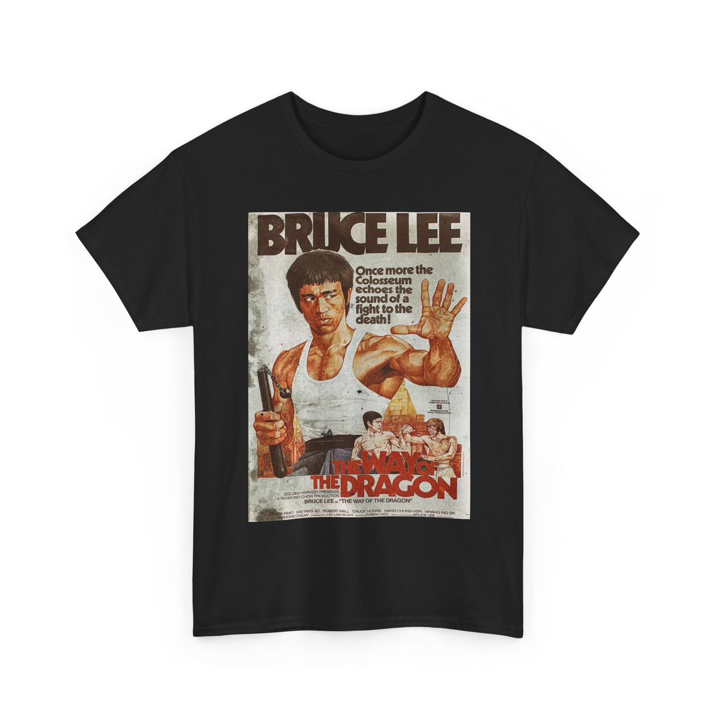 Bruce Lee Tshirt Vintage Karate Poster LA MMA UFC Unisex Heavy Cotton Tee