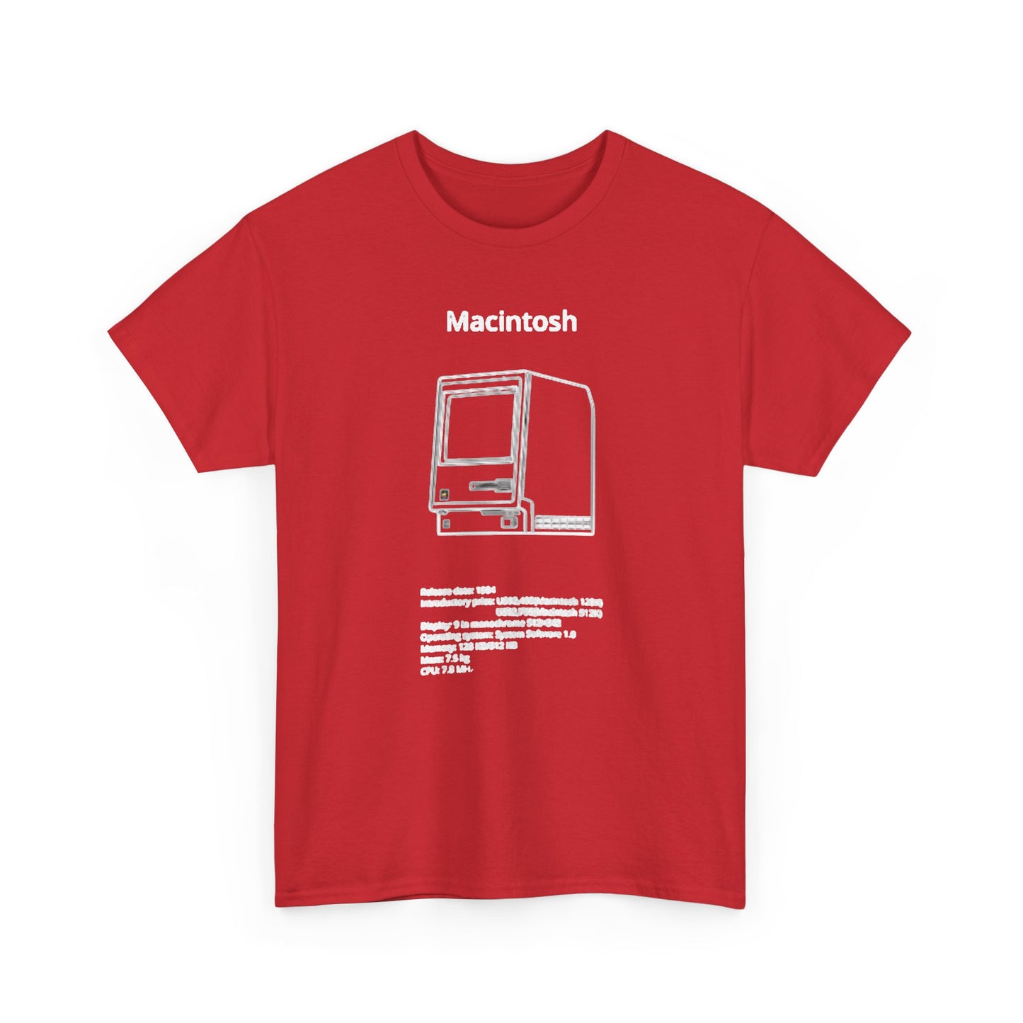Macintosh Computer Graphic T Shirt Retro Tech Unisex Heavy Cotton Tee