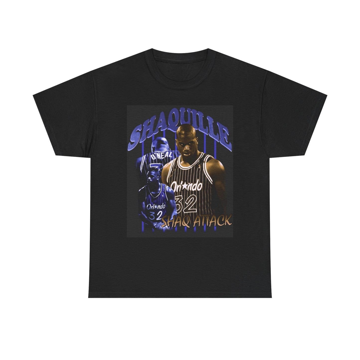 Shaq Attack Graphic T Shirt Vintage Basketball 90s Unisex Heavy Cotton Tee