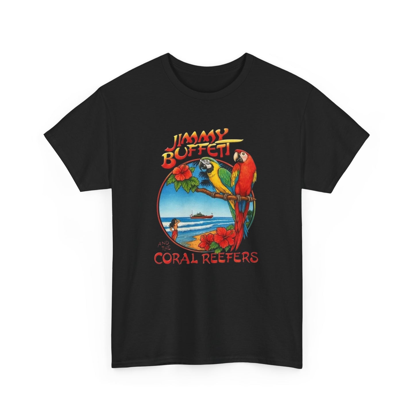 Jimmy Buffett And The Coral Reefers Graphic T Shirt Unisex Heavy Cotton Tee