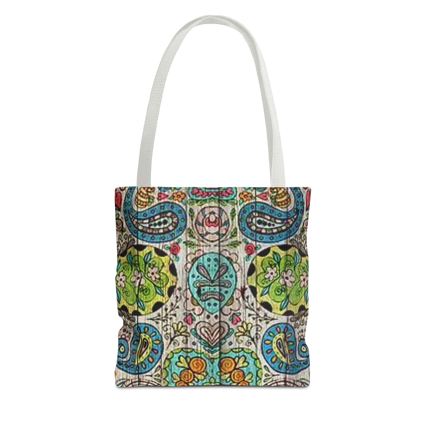 Multi Paisley Green Blue Tan Color BRAND NEW MODERN Tote Bag (AOP)