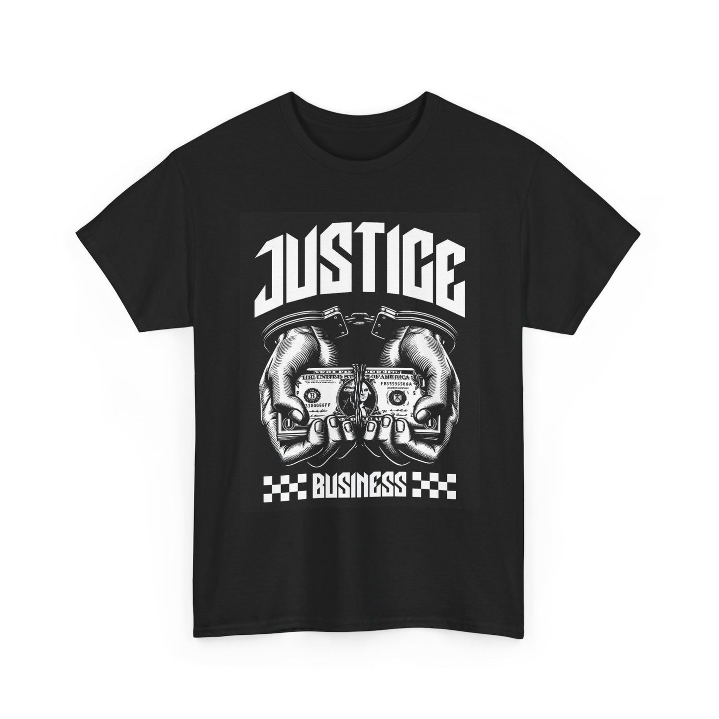 Justice Business Shirt Retro Unisex Mens Womens Heavy Cotton Tee New