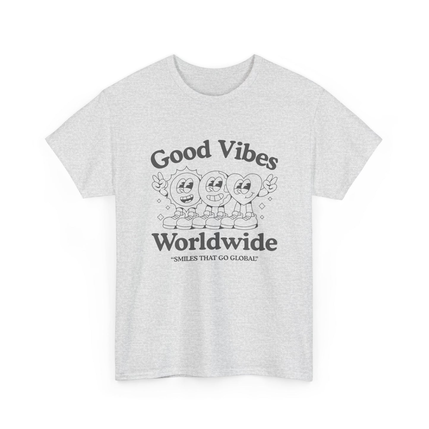 Good Vibes Worldwide Graphic T Shirt NEW ADULT Unisex Heavy Cotton Tee