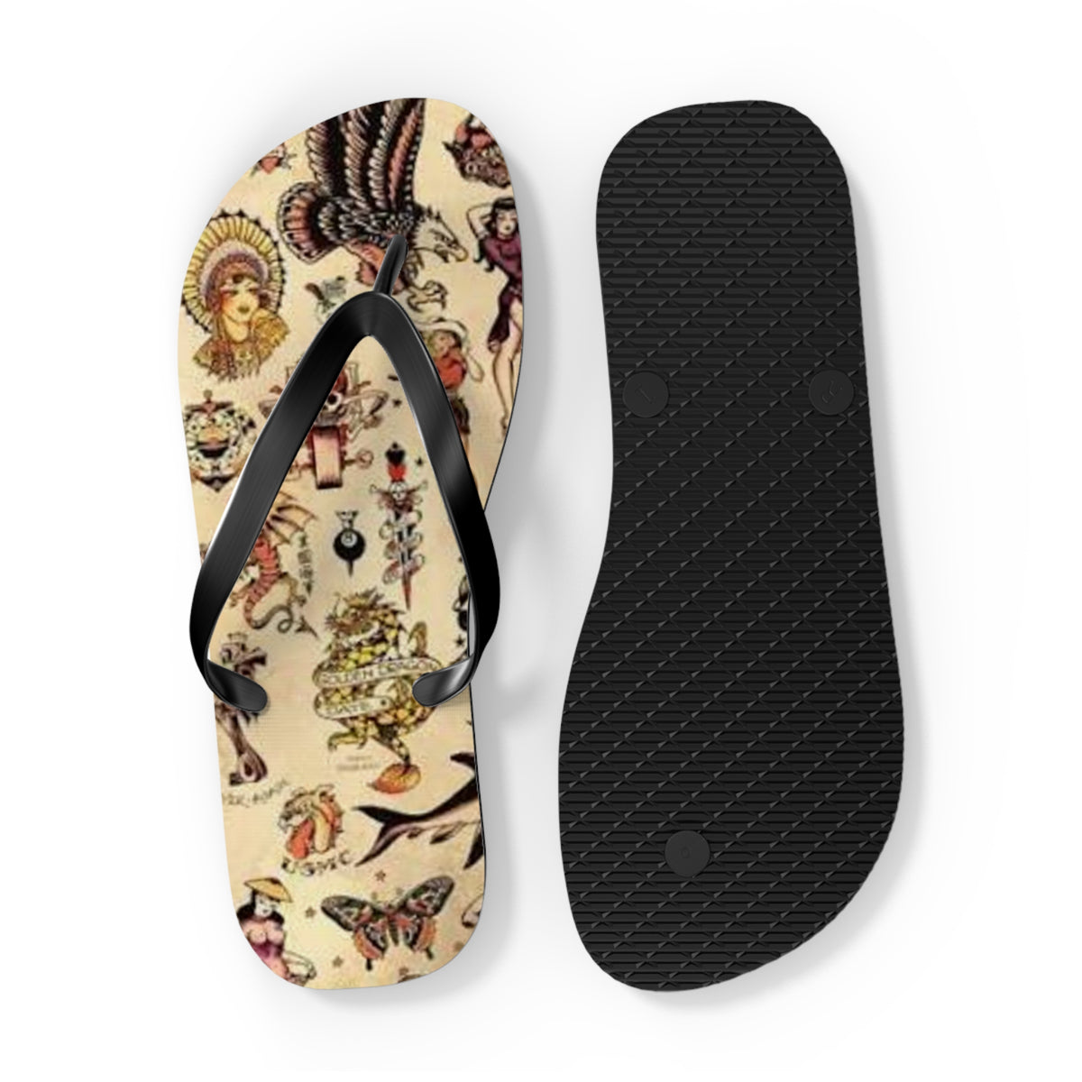 Sailor Jerry Sandals, Beach Shoes, Vacation Flip Flops, Pool Slides, Comfortable