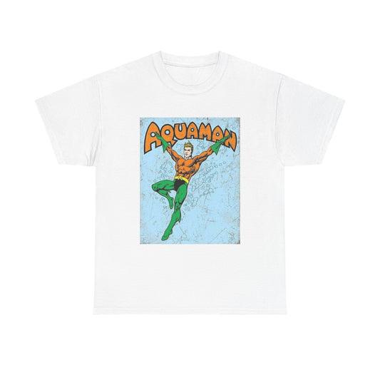 Aquaman Tshirt Retro Movie Poster Vintage Superhero Unisex Heavy Cotton Tee