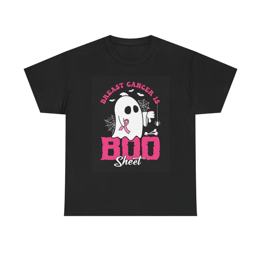 Breast Cancer Is Boo Sheet Funny Graphic T Shirt Unisex Heavy Cotton Tee