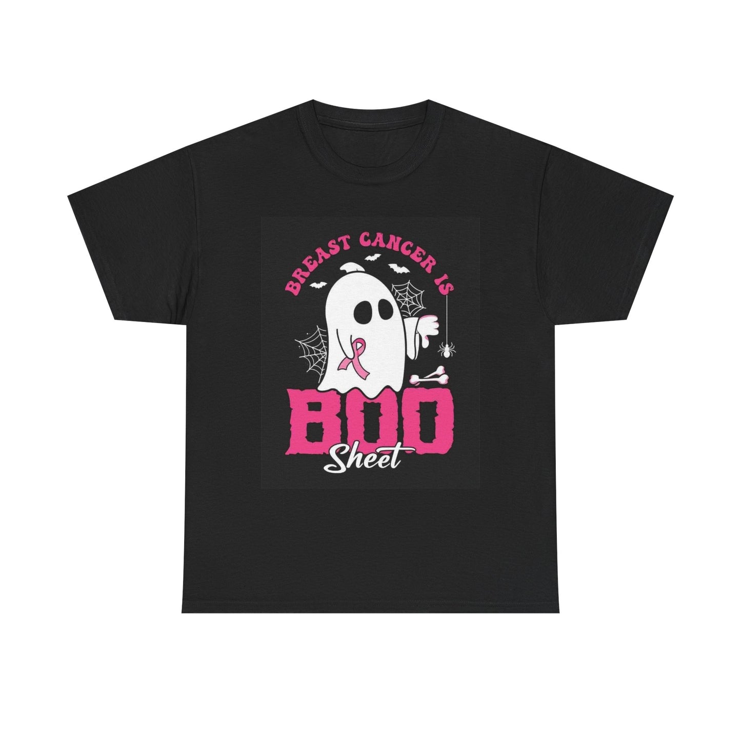 Breast Cancer Is Boo Sheet Funny Graphic T Shirt Unisex Heavy Cotton Tee
