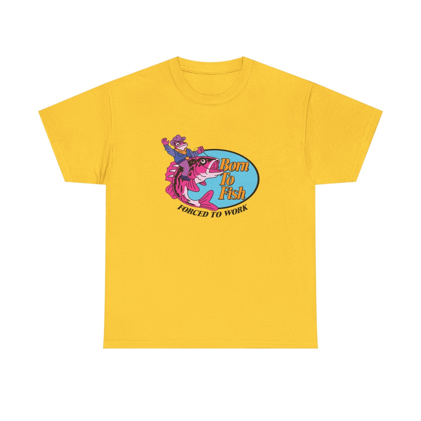 Born To Fish Graphic T Shirt NEW Adult Unisex Heavy Cotton Tee