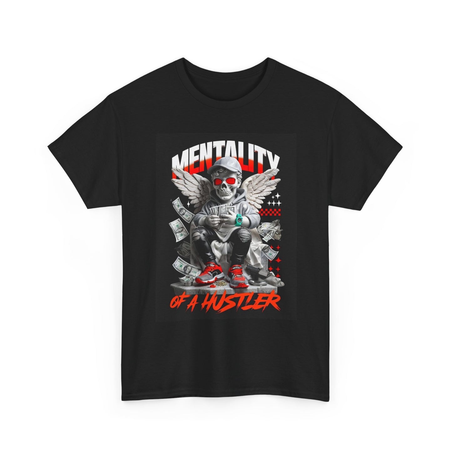 Mentality Of A Hustler Graphic T Shirt Retro Street Apparel Unisex Heavy Cotton