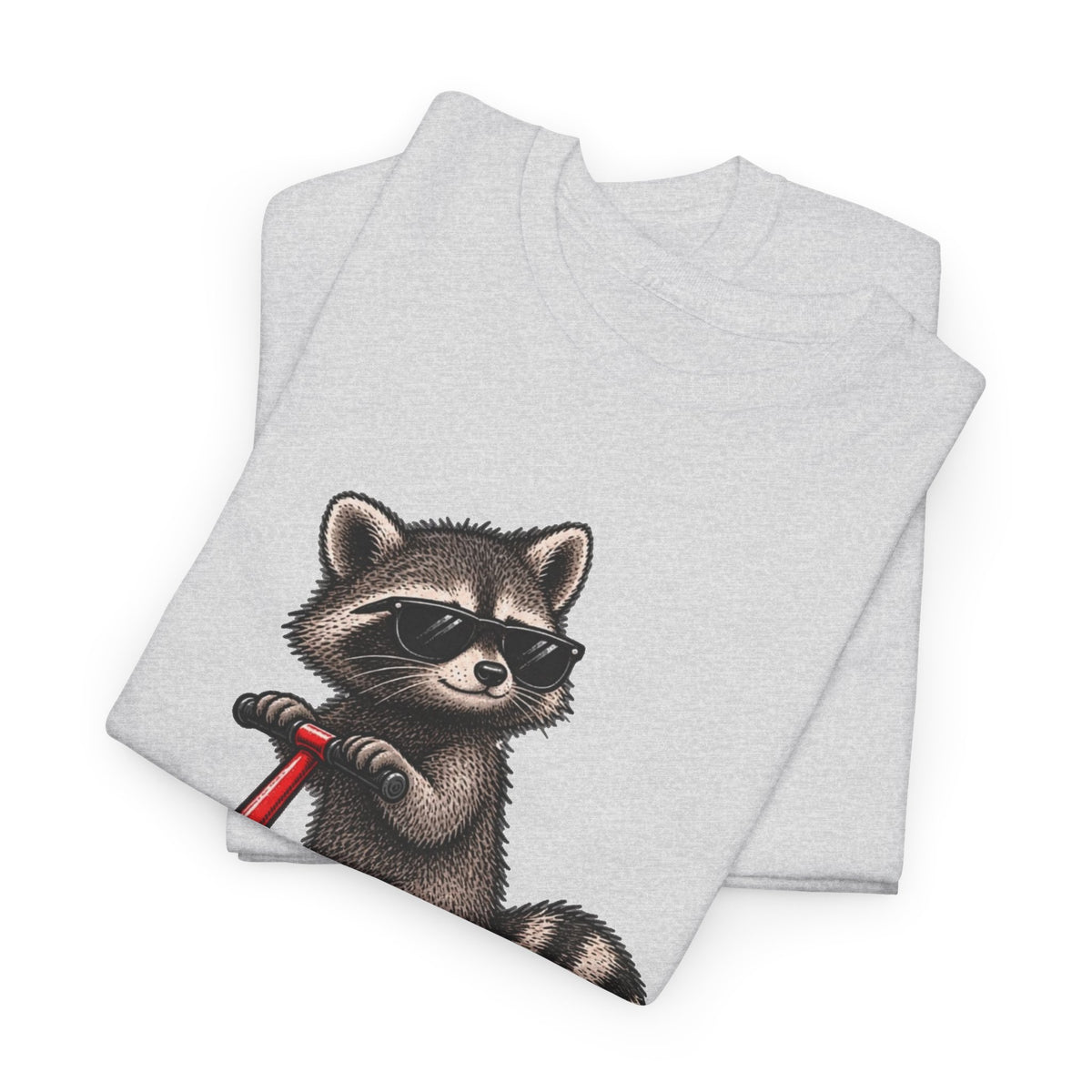 Raccoon Riding Scooter Off to Commit Tomfoolery T-Shirt Men's Graphic Tee