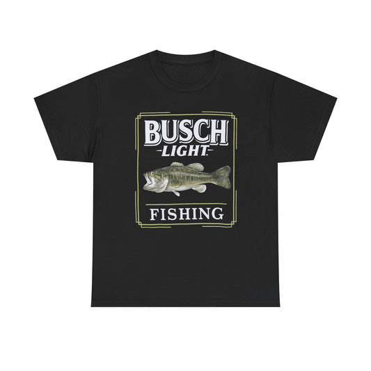 Busch Light Fishing Beer Graphic T Shirt Unisex Heavy Cotton Tee