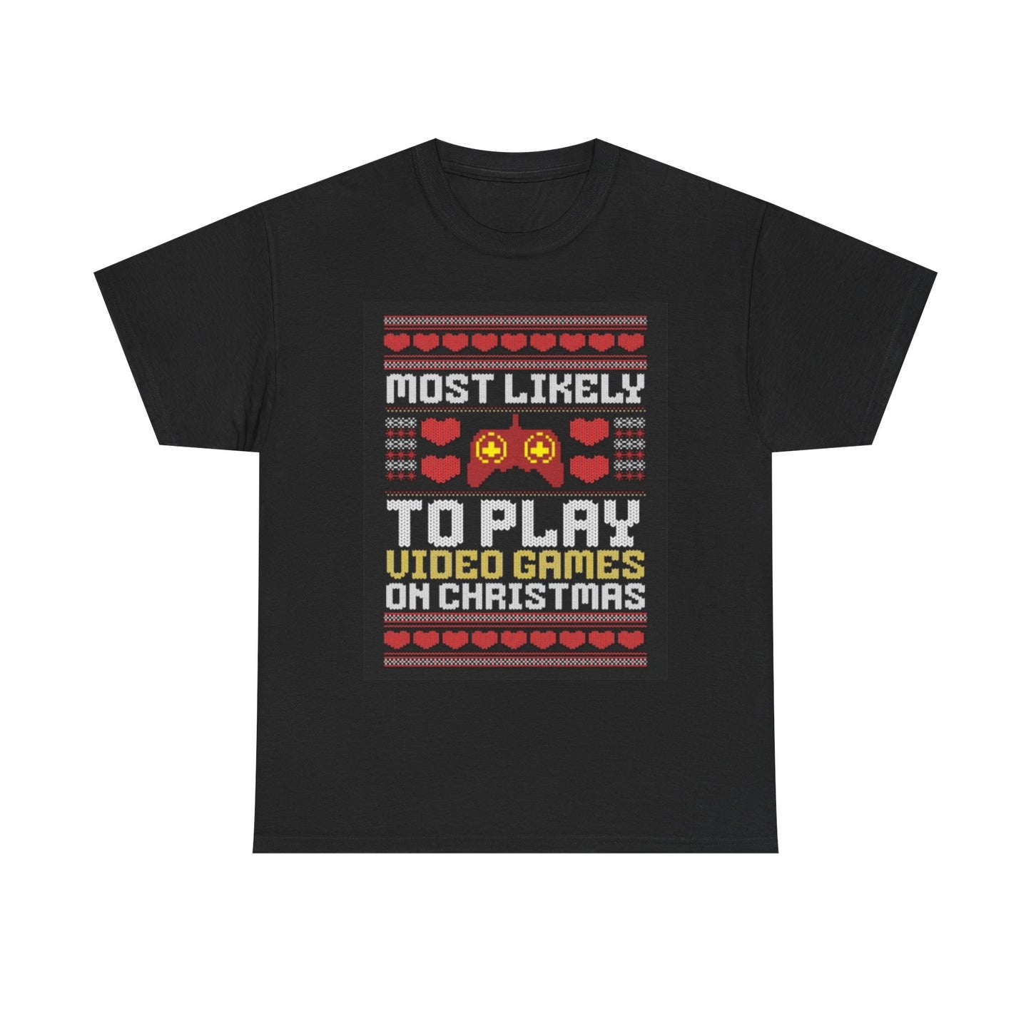 Video Games On Christmas Graphic T Shirt Funny Unisex Heavy Cotton Tee