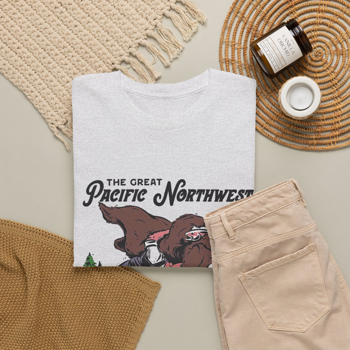 The Great Pacific Northwest Graphic T Shirt Men's Heavy Cotton Tee
