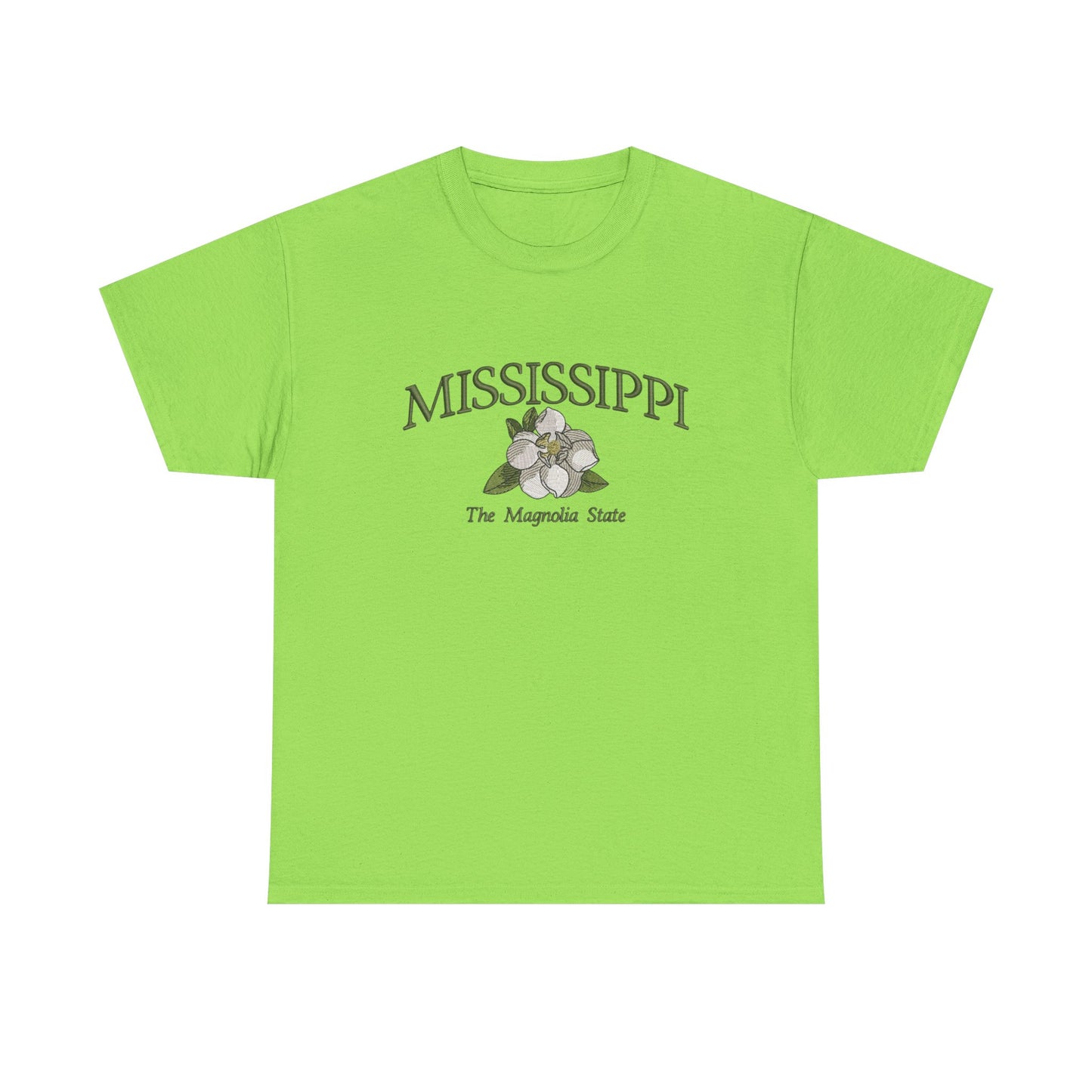 Mississippi The Magnolia State Graphic T Shirt NEW Unisex Heavy Cotton Tee
