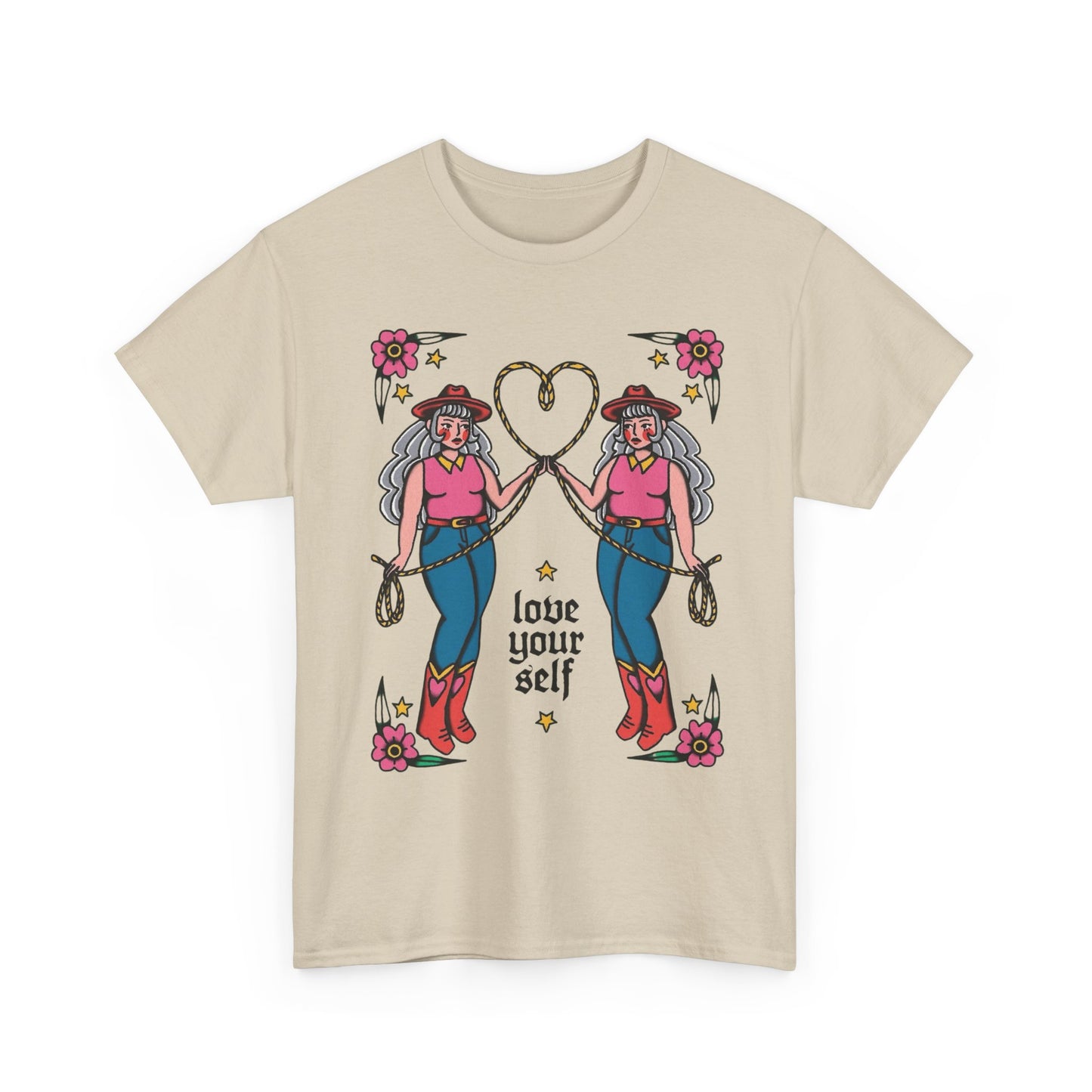 Love Yourself Cowgirl Graphic T-Shirt Unisex Heavy Cotton Tee Gift NEW