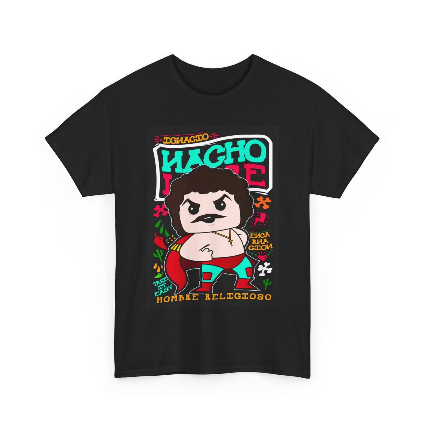 Nacho Libre Tshirt Funny Mexican Wrestling Taco truck Unisex Heavy Cotton Tee