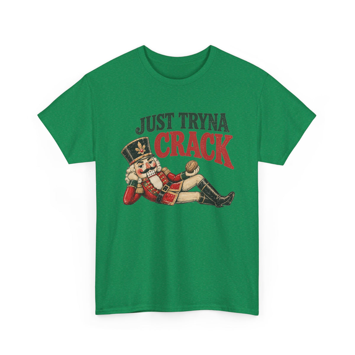 Just Tryna Crack Nutcracker T-Shirt Funny Christmas Holiday Tee Men's Graphic T Shirt