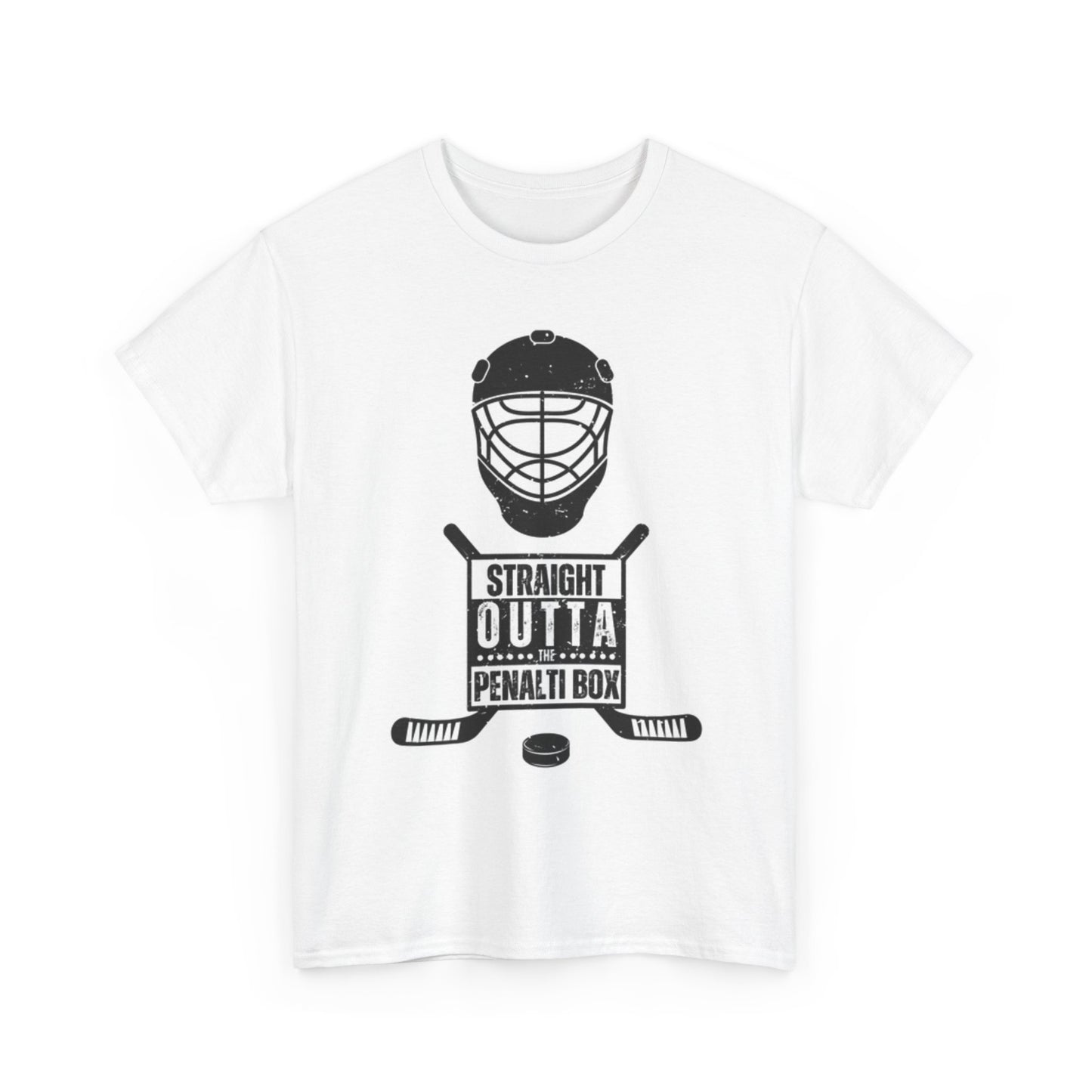 Funny Hockey Graphic T Shirt Penalti Box Unisex Heavy Cotton Tee