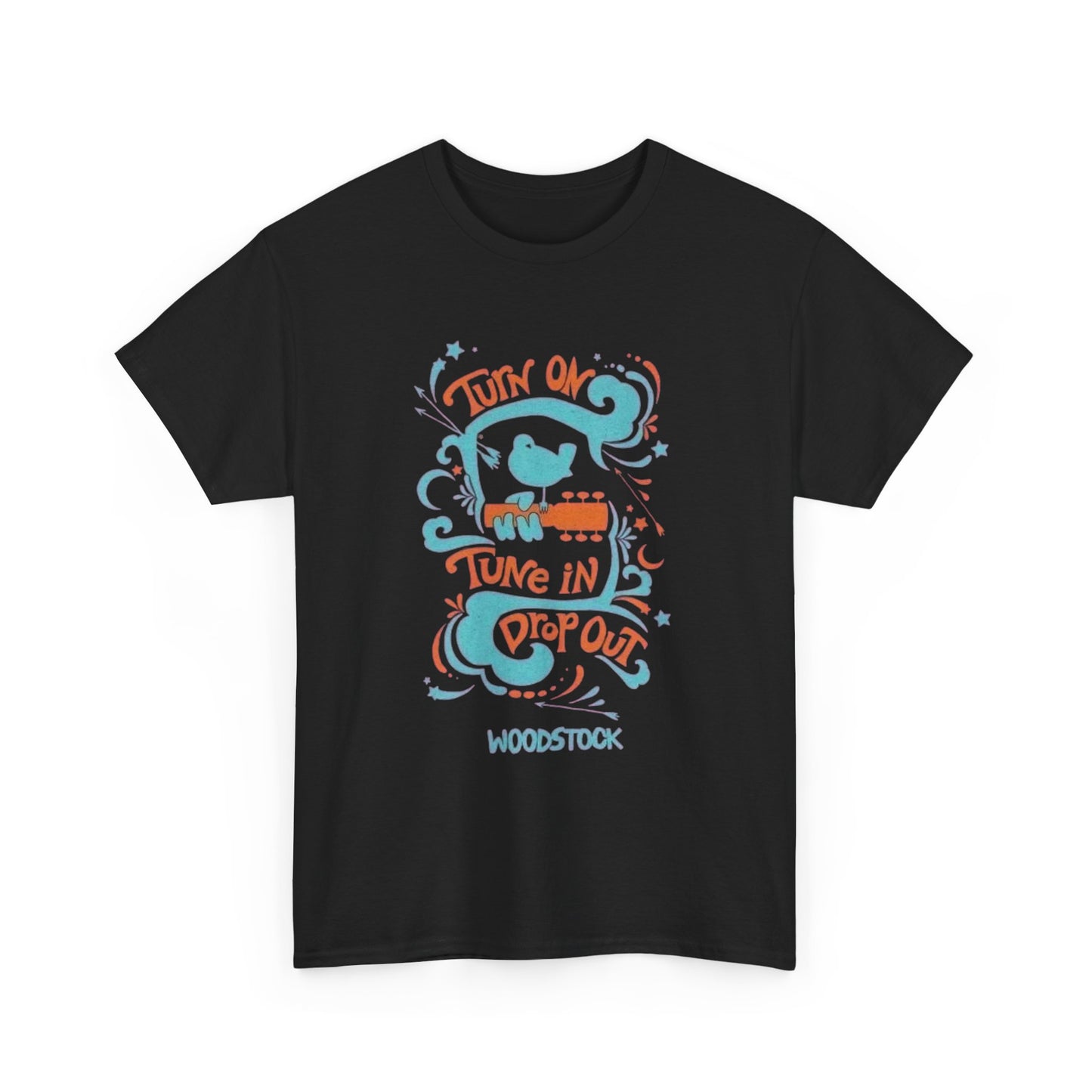 Tune In Woodstock Festival Graphic T-Shirt Cotton Tee New Gift Vintage