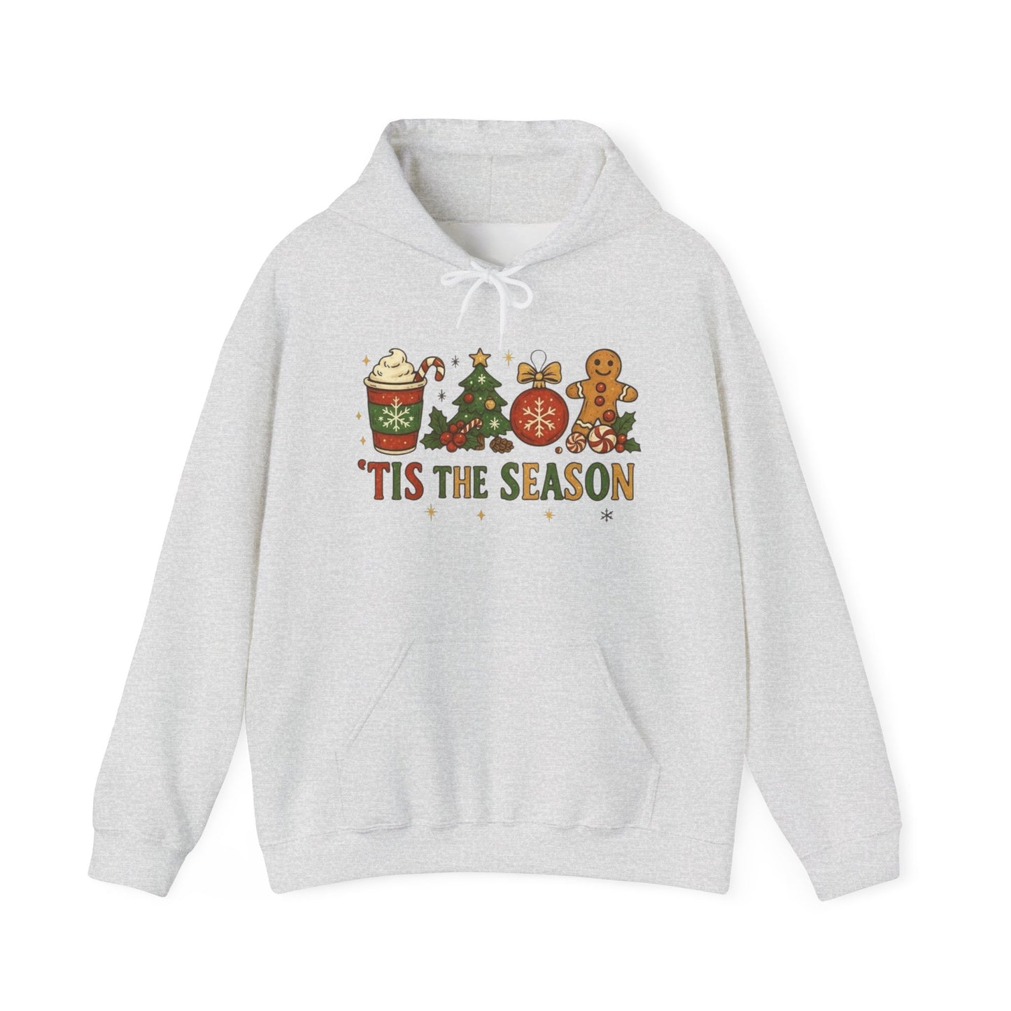 Tis The Season Gingerbread Man Graphic Hoodie NEW Heavy Blend™ Hooded Sweatshirt
