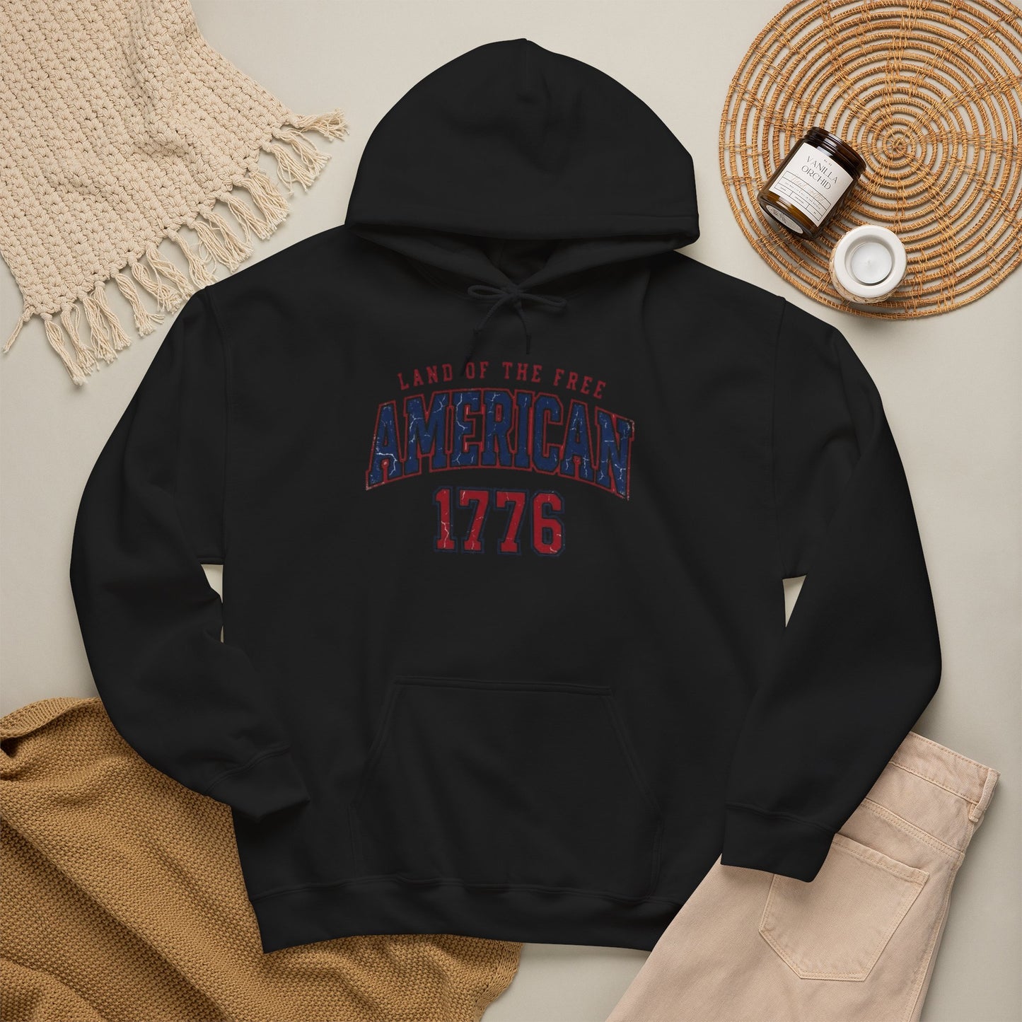 America Land Of The Free Graphic Hoodie Men's Heavy Blend™ Hooded Sweatshirt