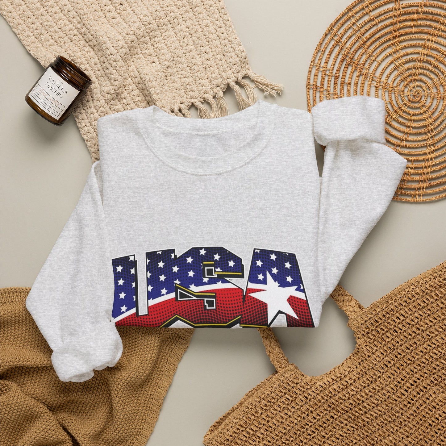 USA American Flag Sweater NEW Unisex Heavy Blend™ Crewneck Sweatshirt