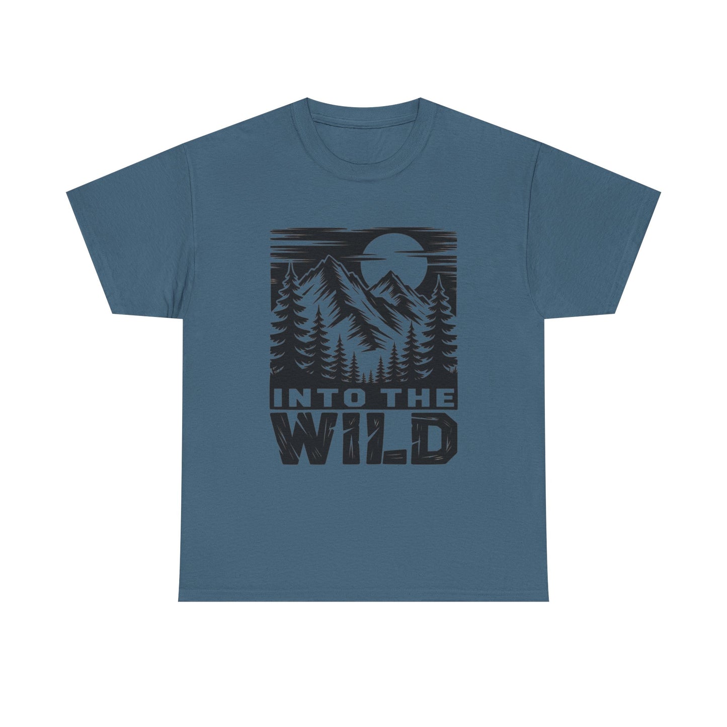 Into The Wild Outdoors Camping Graphic T Shirt Regular Men's Heavy Cotton Tee