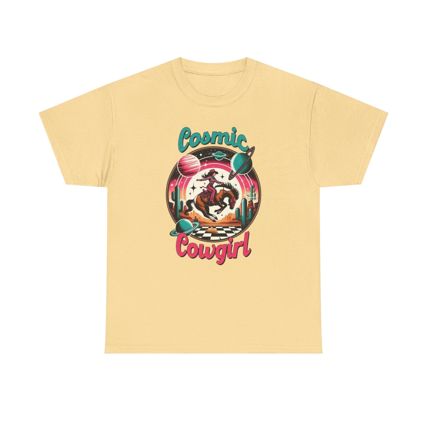 Cosmic Cowgirl Graphic T Shirt Unisex Heavy Cotton Tee