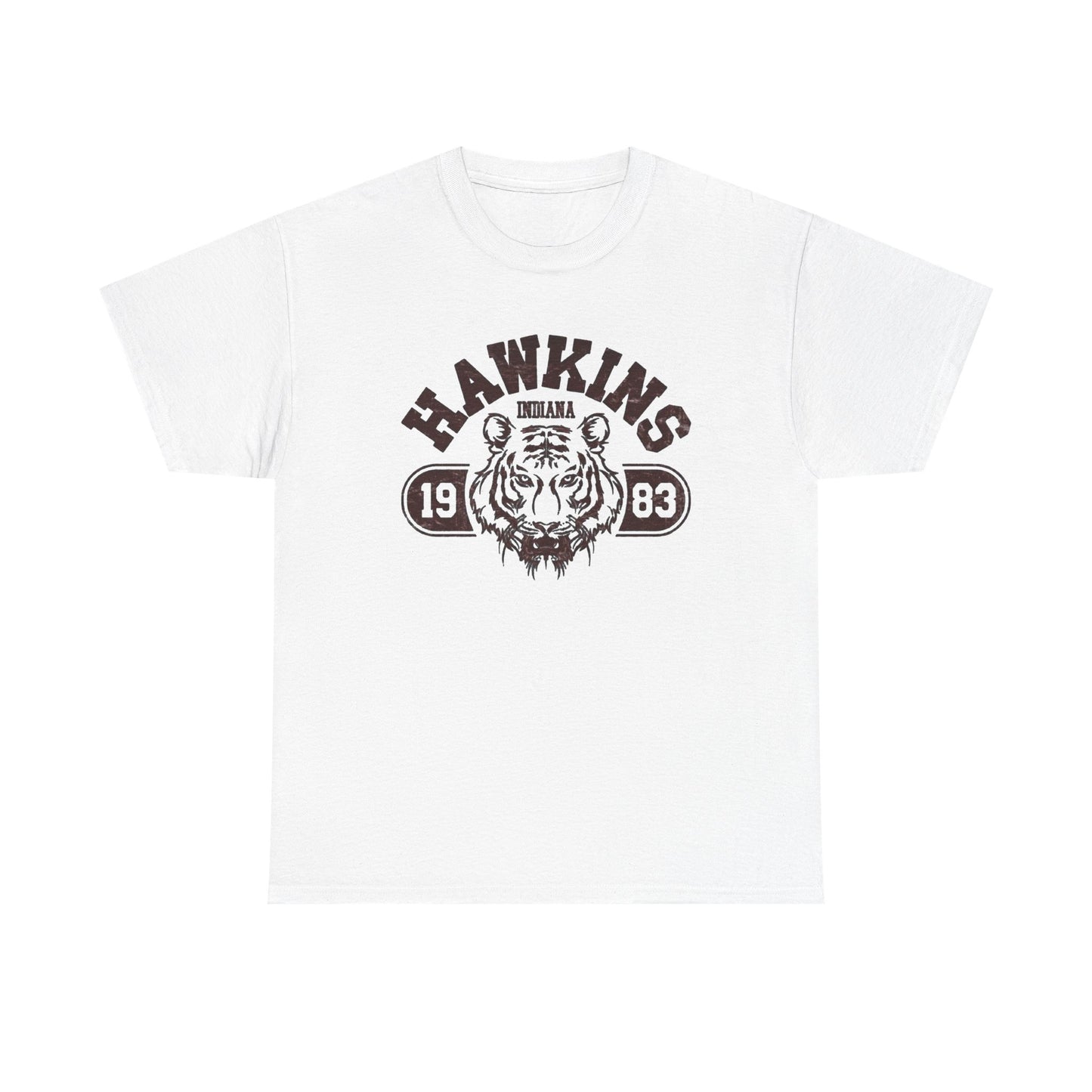 Hawkins Indiana Retro TV Graphic T Shirt Unisex Heavy Cotton Tee