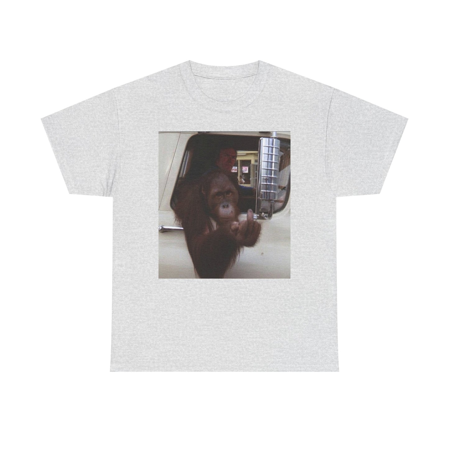 Funny Monkey Middle Finger Hilarious Graphic T-Shirt Unisex Heavy Cotton Tee NEW