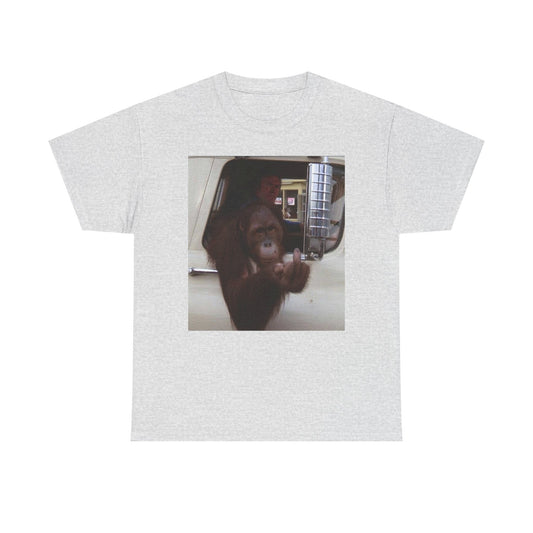 Funny Monkey Middle Finger Hilarious Graphic T-Shirt Unisex Heavy Cotton Tee NEW