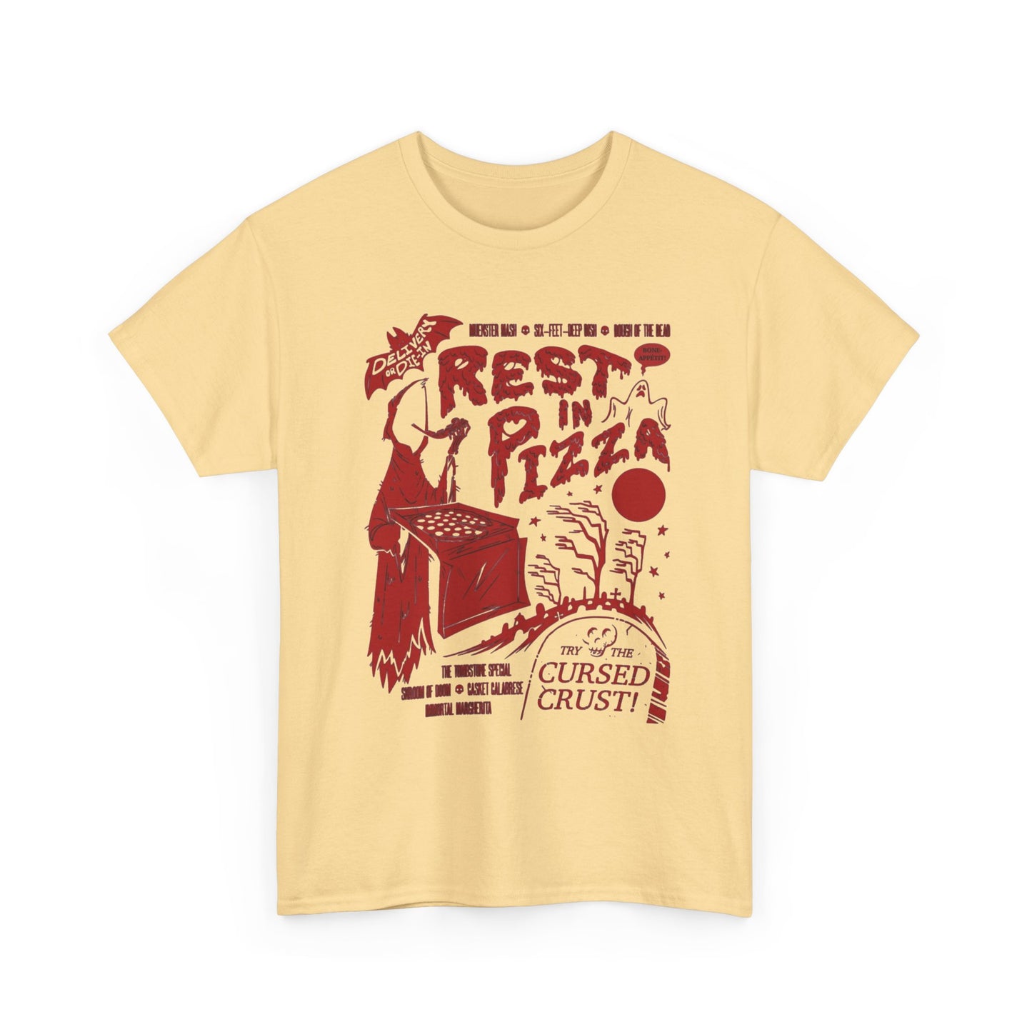 Rest In Pizza Graphic T Shirt NEW Unisex Heavy Cotton Tee