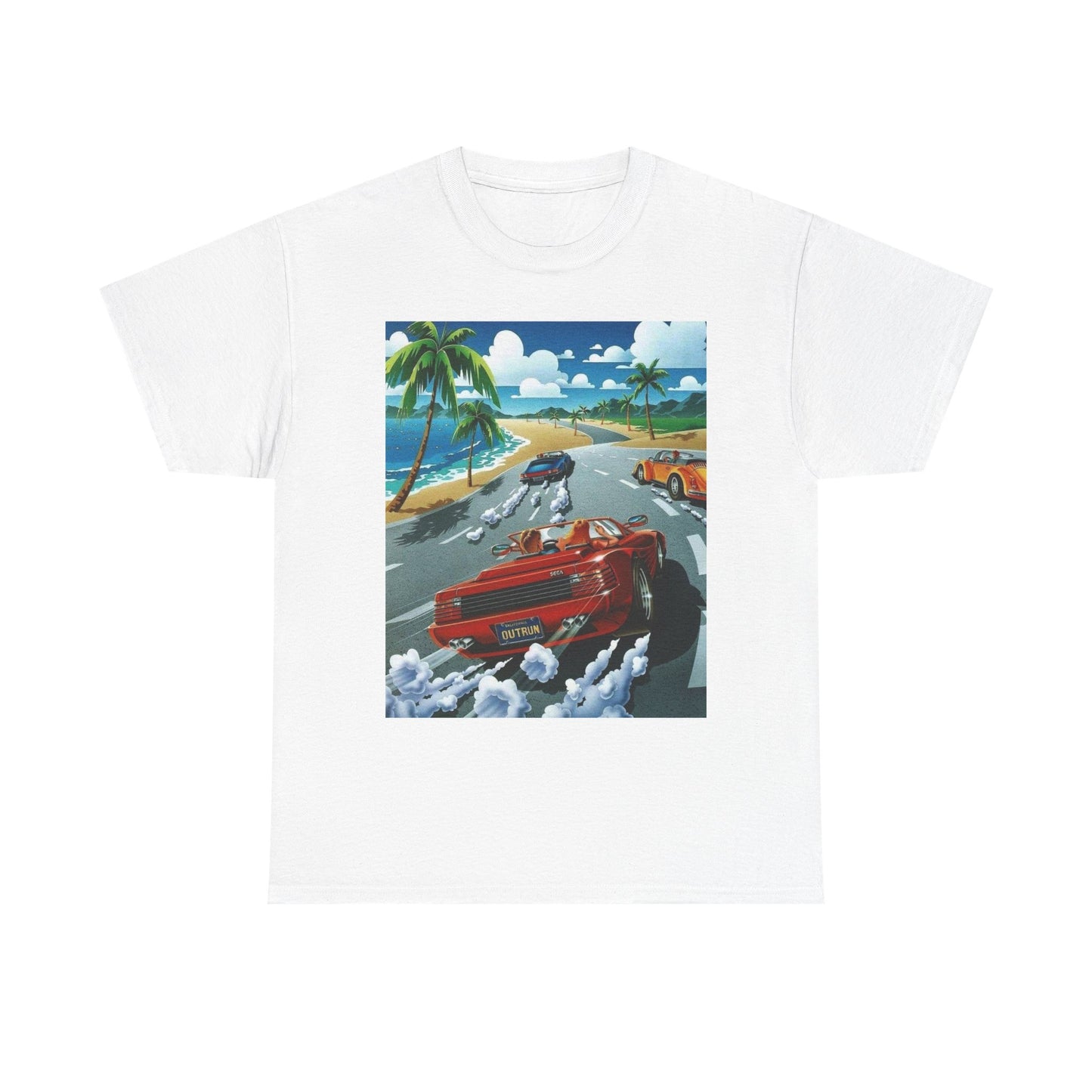 Outrun Vintage Gaming Graphic T Shirt Cotton Tee Apparel New