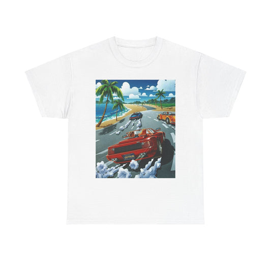 Outrun Vintage Gaming Graphic T Shirt Cotton Tee Apparel New