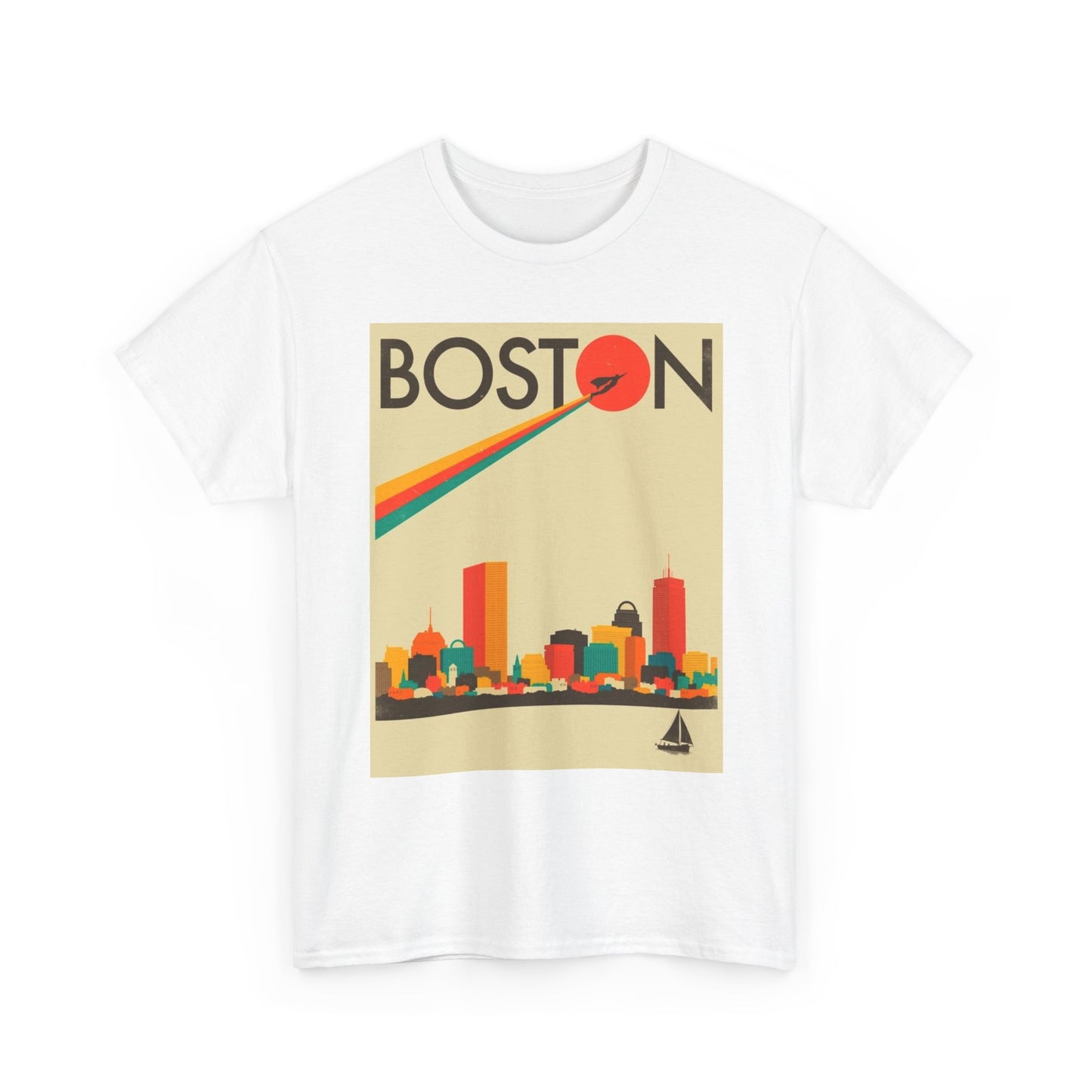 Boston Art Graphic T Shirt Cotton Tee Apparel New
