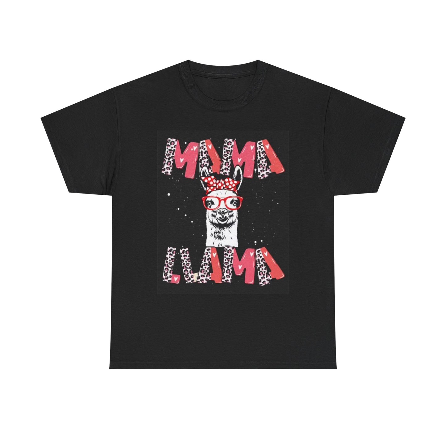Mama Llama Graphic T Shirt Funny Animal Print Unisex Heavy Cotton Tee