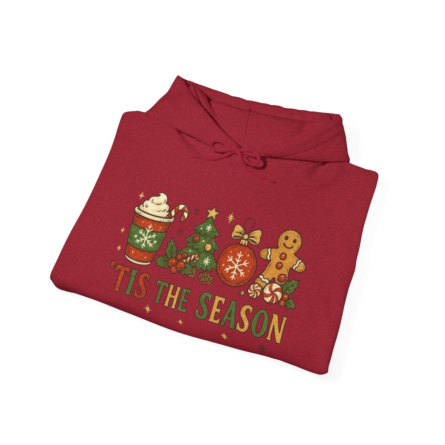 Tis The Season Gingerbread Man Graphic Hoodie NEW Heavy Blend™ Hooded Sweatshirt