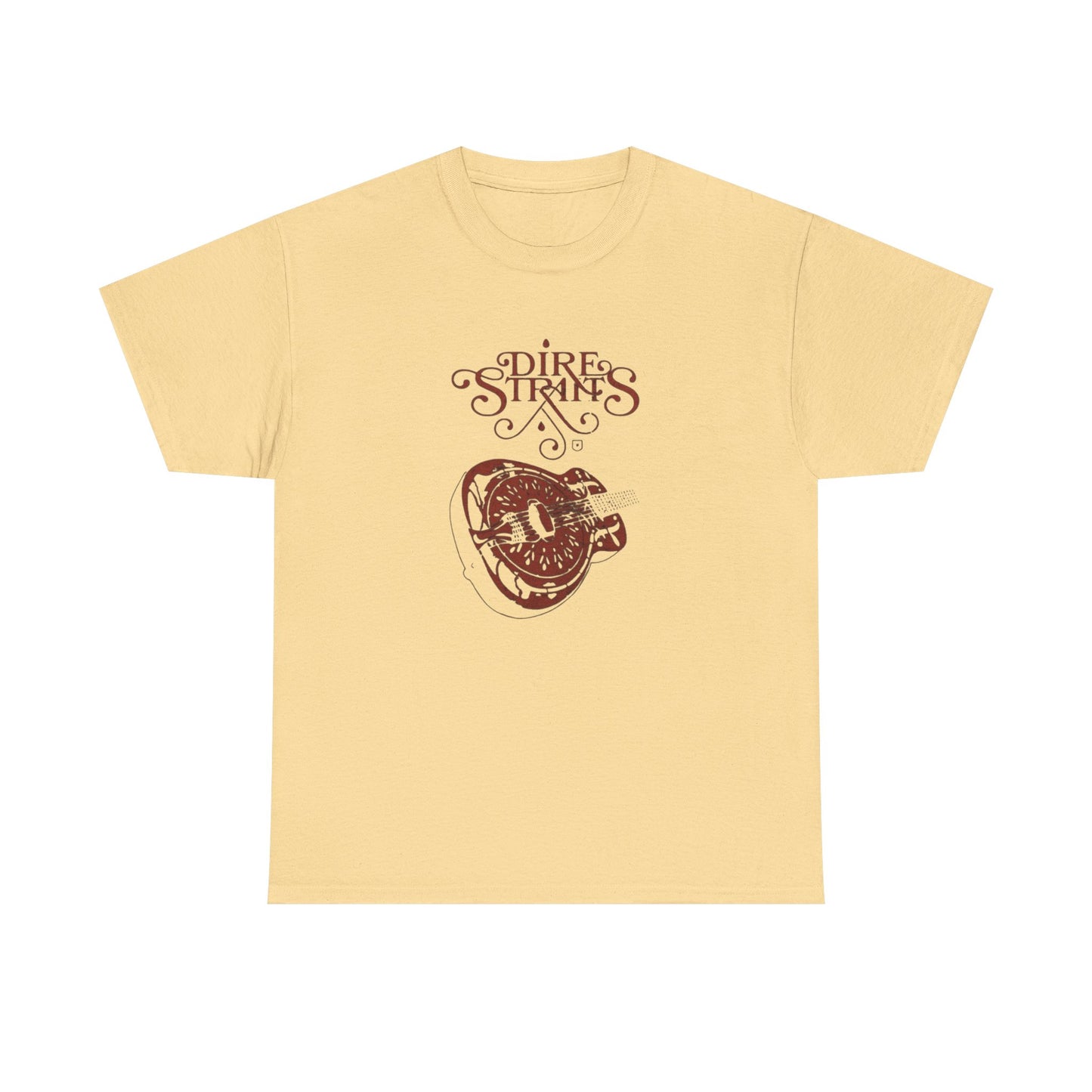 Dire Straits Vintage Guitar Graphic T Shirt NEW ADULT Unisex Heavy Cotton Tee