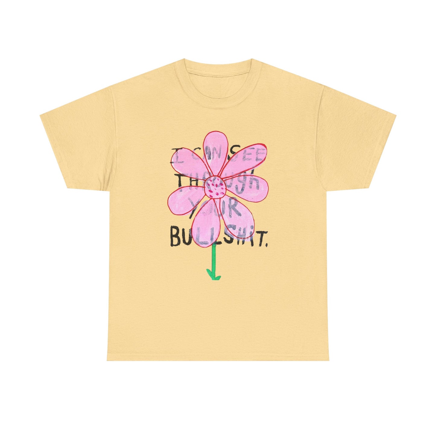 I Can See Through It Flowers Graphic T Shirt Unisex Heavy Cotton Gift Vintage