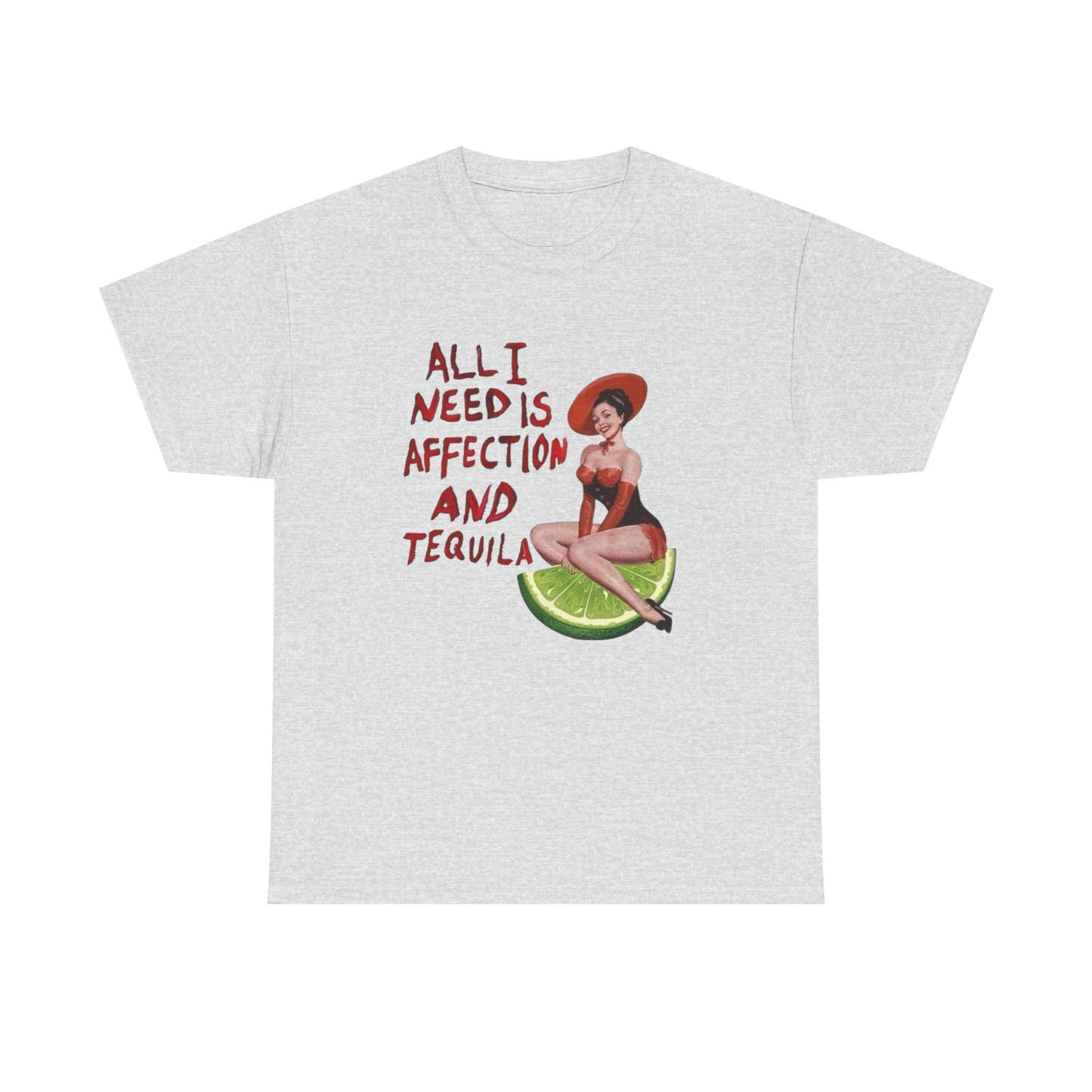 Tequila And Affection Graphic T-Shirt Women's Heavy Comfy Cotton Tee