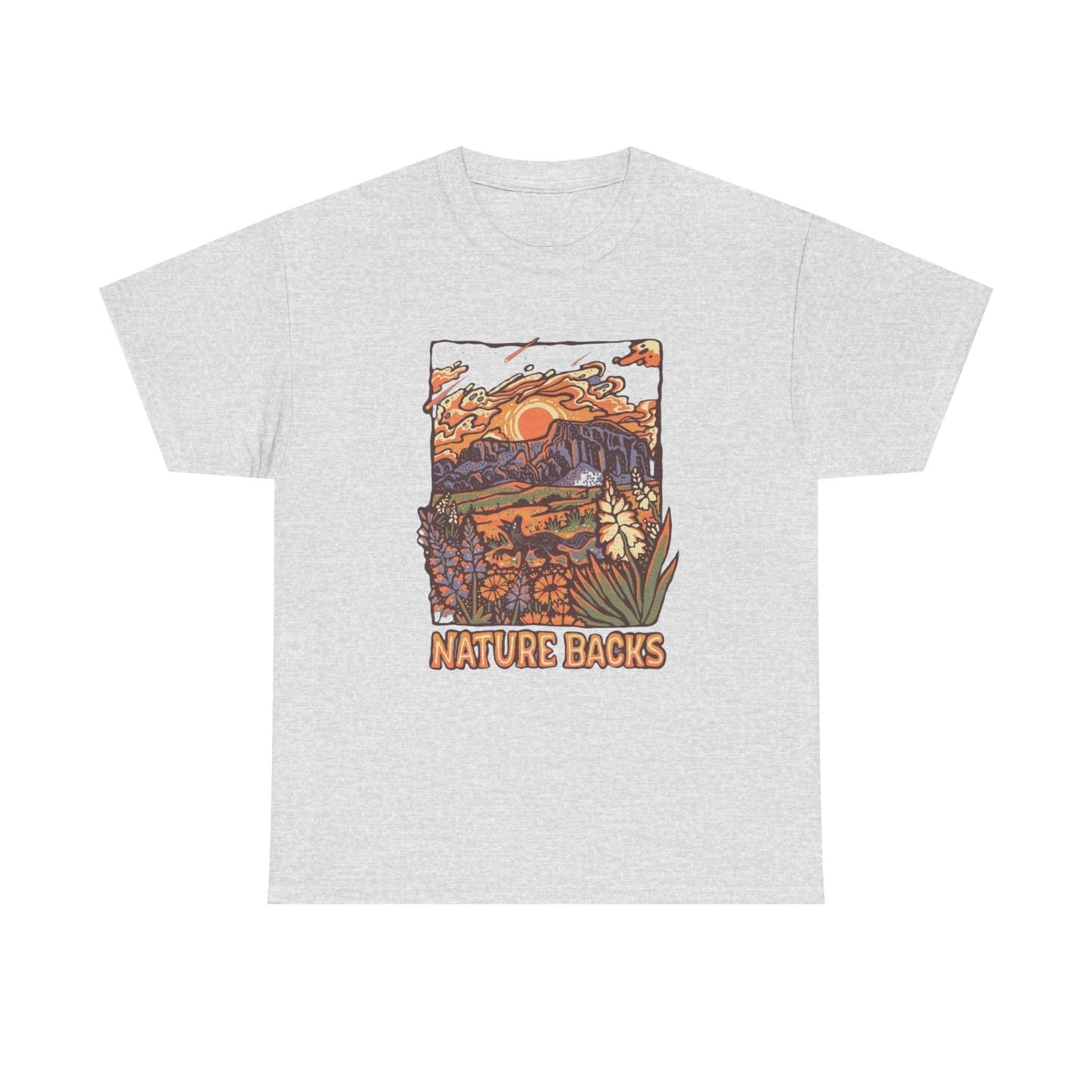 Nature Backs Graphic T Shirt Unisex Heavy Cotton Tee