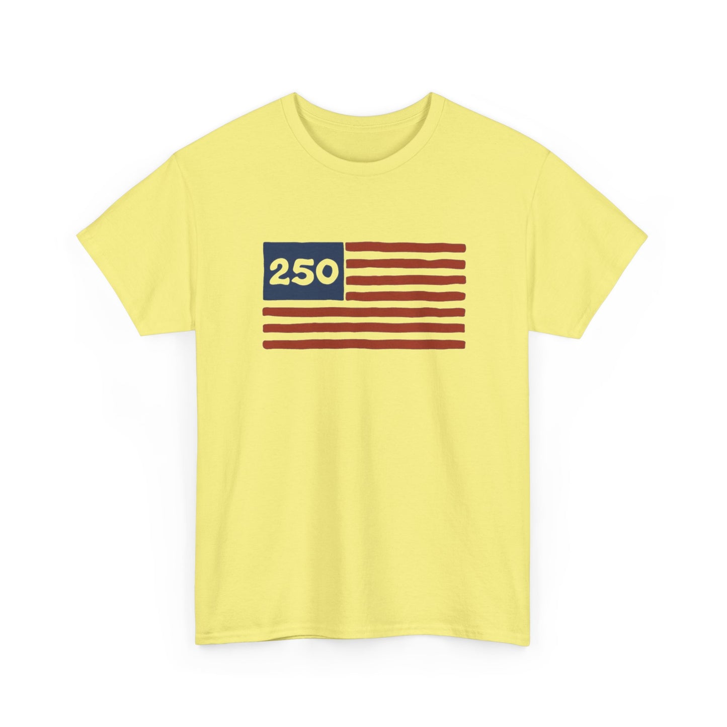 USA 250 American Flag Retro Graphic T Shirt Regular Men's Heavy Cotton Tee