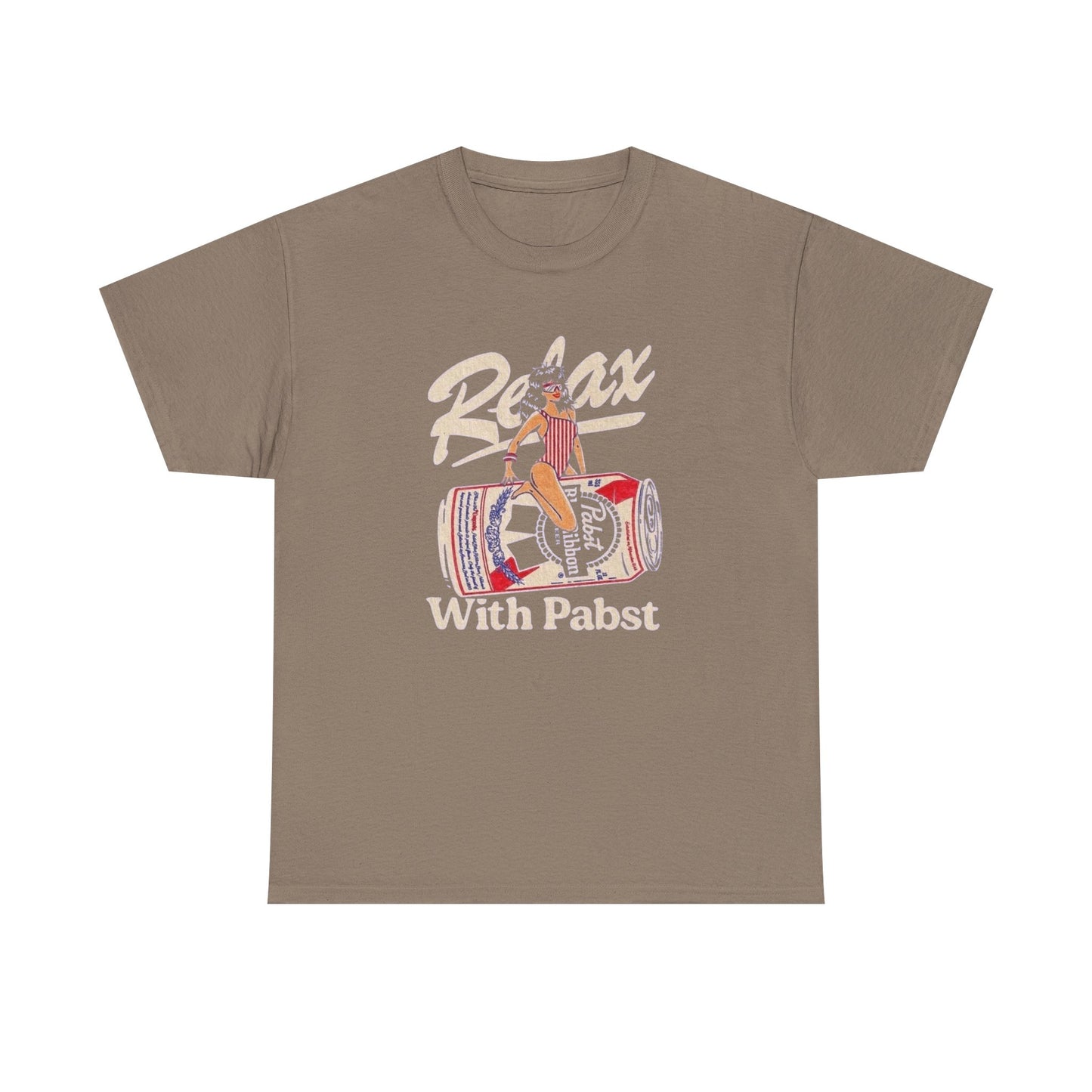 Relax With Pabst Vintage 90s Graphic T-Shirt Comfy Cotton Tee Brand NEW