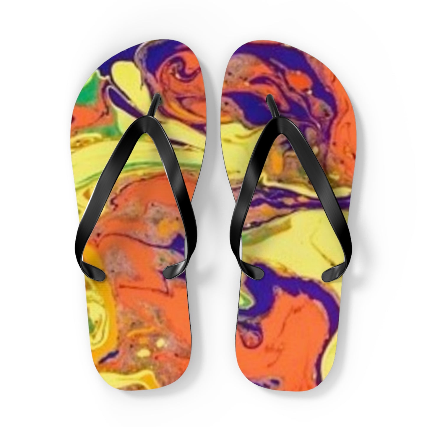 Orange And Yellow Flip Flops, Sandals Slides, Summer Footwear, Brand New