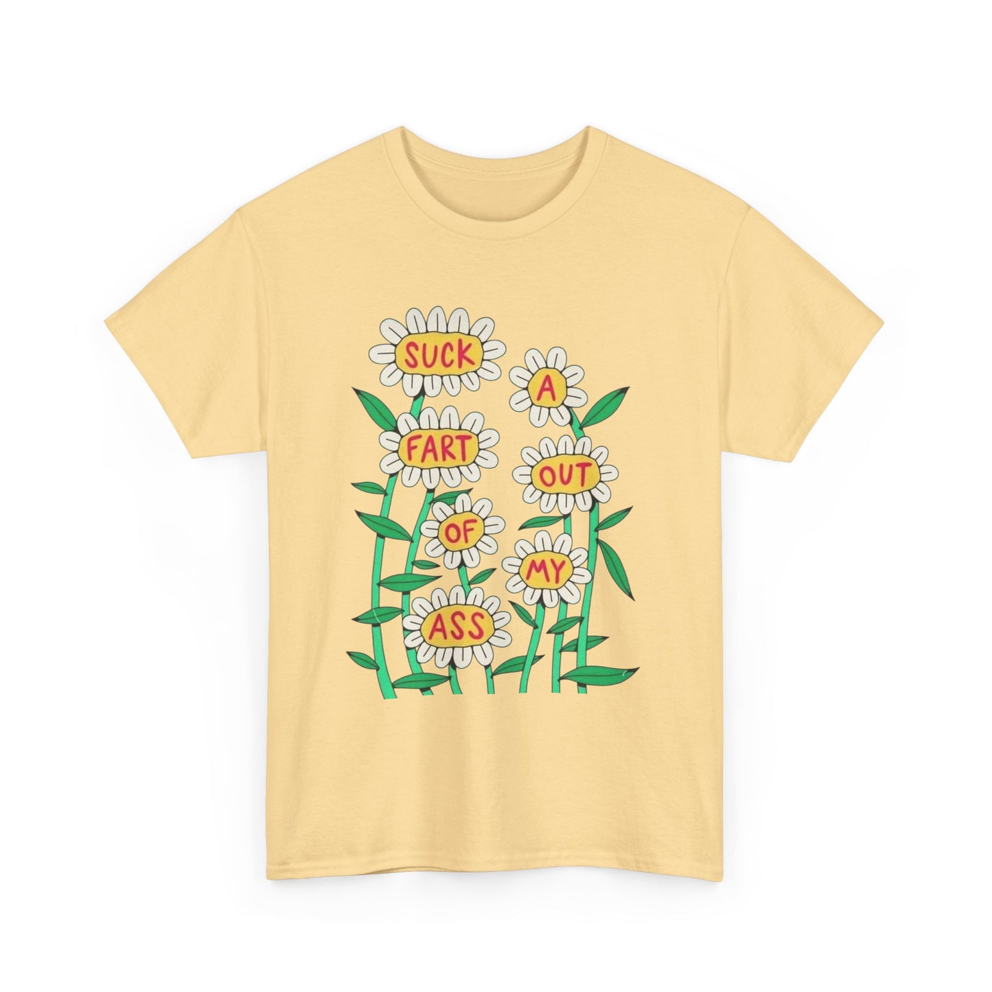 Suck A Fart Funny Jokes Graphic T-Shirt Unisex Heavy Cotton Tee Gift