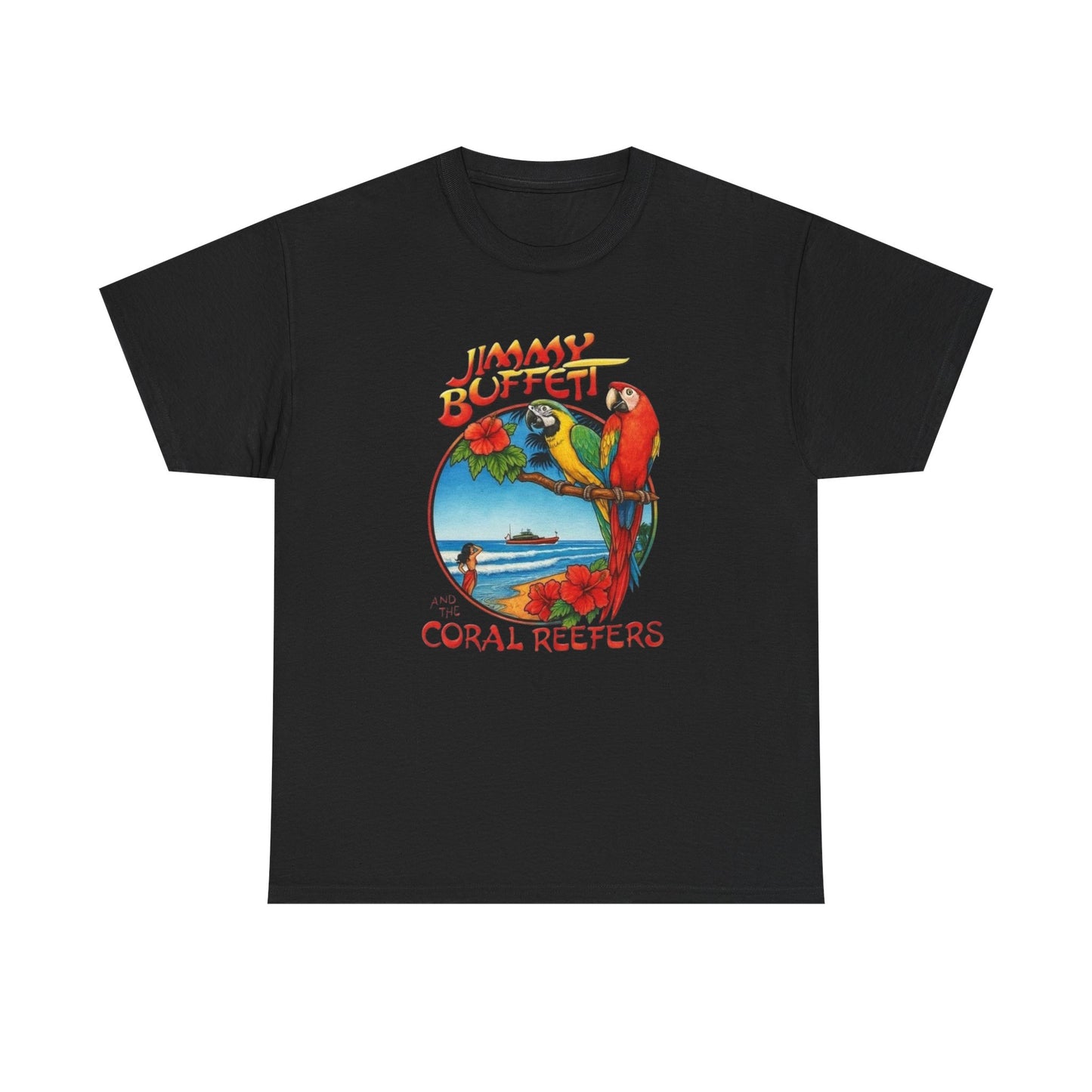 Jimmy Buffett And The Coral Reefers Graphic T Shirt Unisex Heavy Cotton Tee