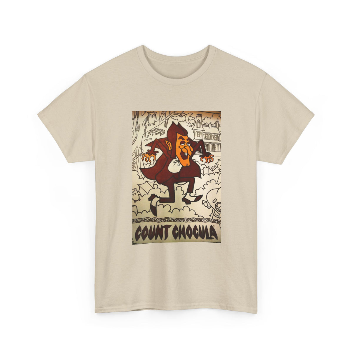Count Chocula Tshirt Retro Cereal Ad Vintage Poster Unisex Heavy Cotton Tee