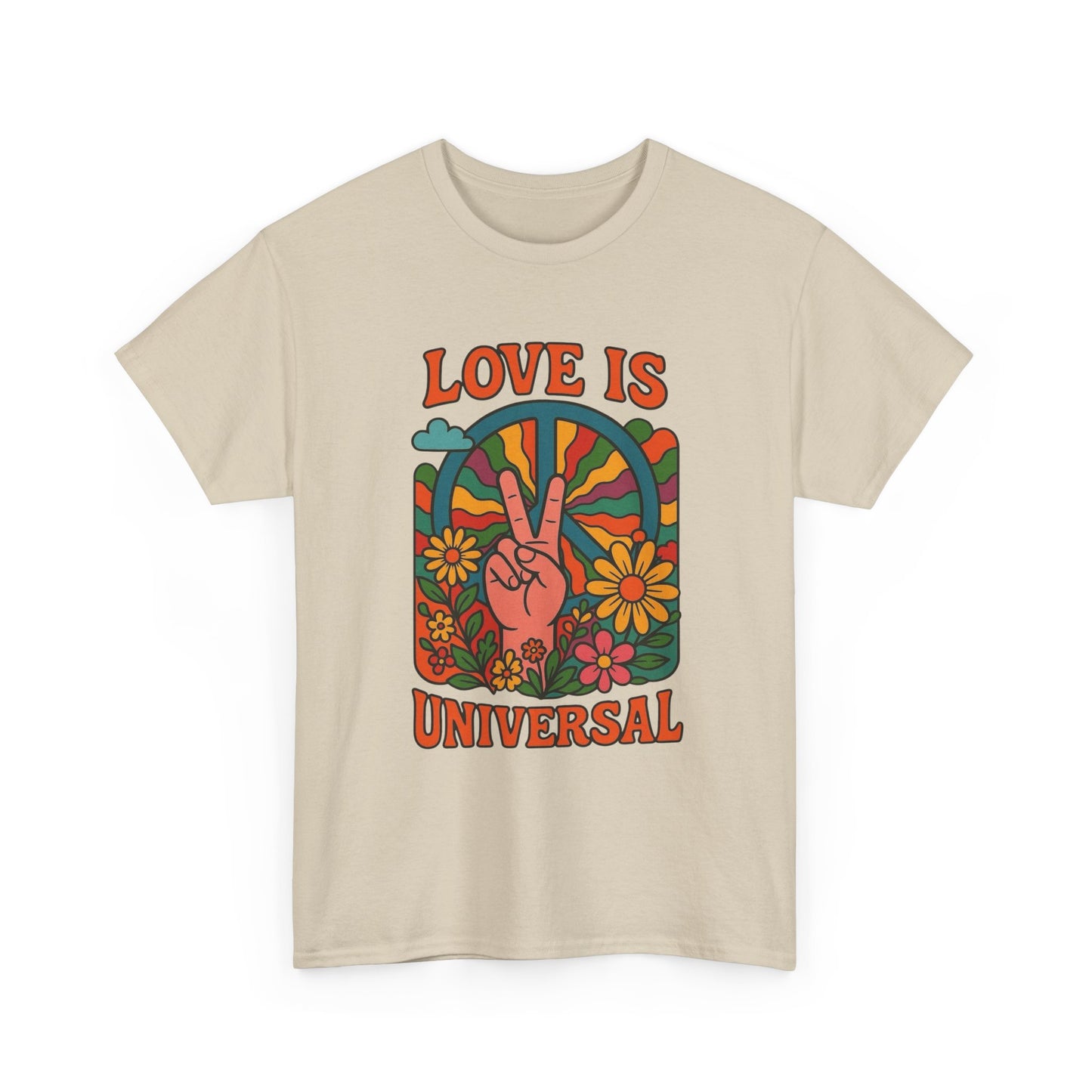 Love Is Universal Peace Graphic T Shirt Adult NEW