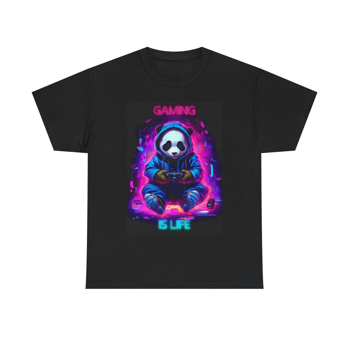 Gaming Is Life Tshirt retro Gamer Panda Xbox Playstation Unisex Heavy Cotton