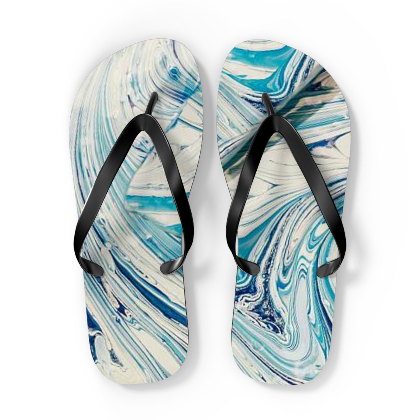 Turquoise Marble Sandals, Beach Shoes, Vacation Flip Flops, Pool Slides